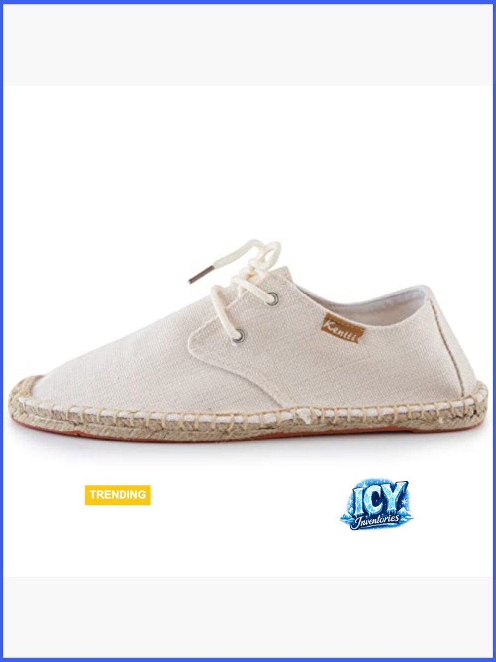 Lace up Casual Canvas Slip on Flat Espadrille Shoes - Picture 2 of 7